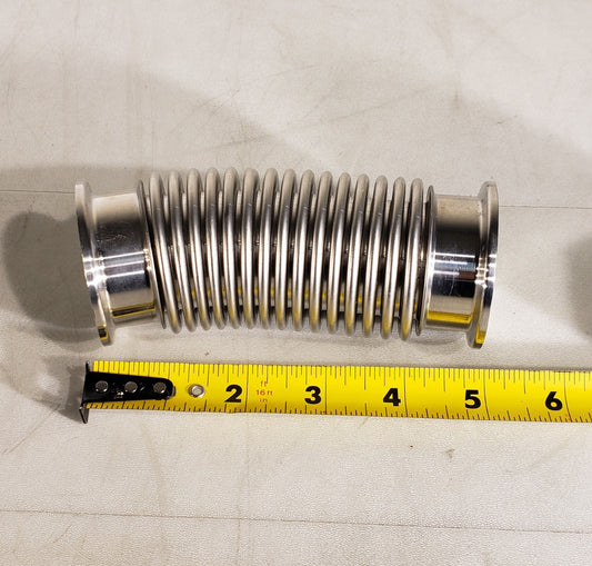 ISO KF40 NW40 Bellows Hose 5in High Vacuum Stainless Steel Fitting Adjustable