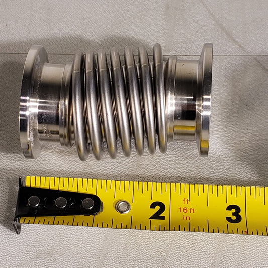 ISO KF25 NW25 Bellows Hose 3in Long High Vacuum Stainless Steel