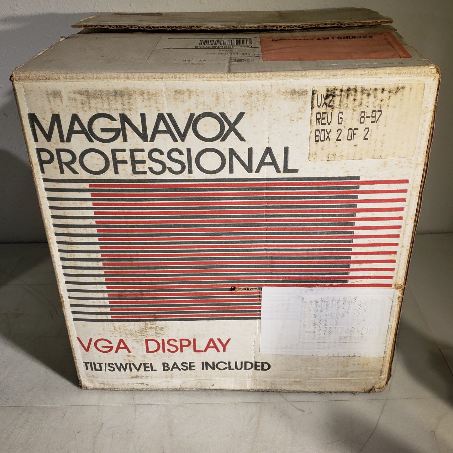 Vintage Magnavox 7BM749 VGA Monochrome Monitor 14" w Swivel Base NEW IN BOX 1997