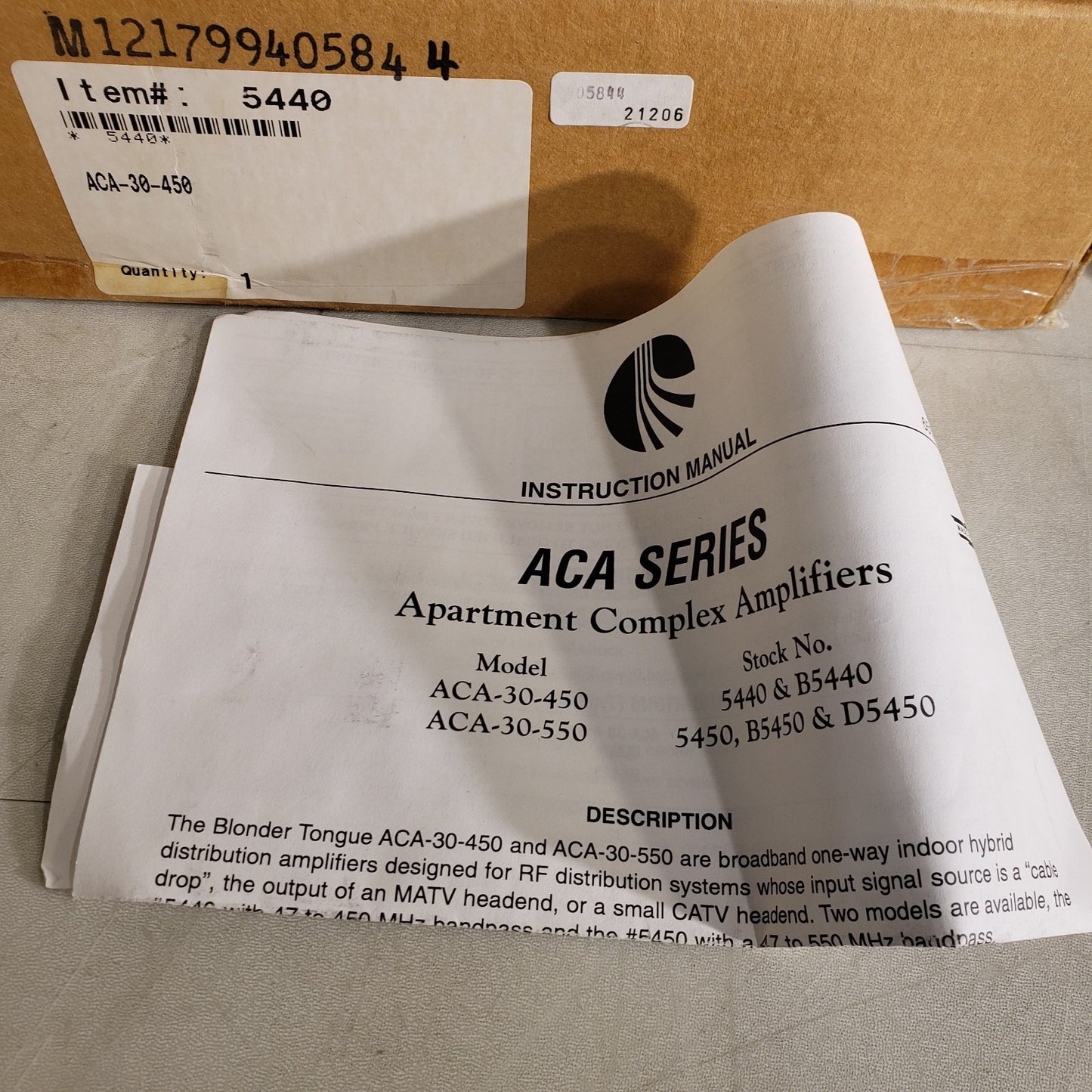 Blonder Tongue ACA-30-450 Apartment Complex Amplifier 5440 Temperature Stability