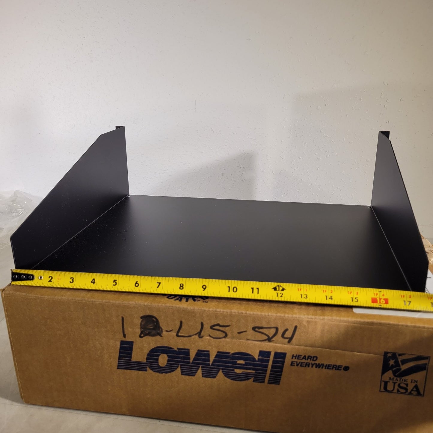 Lowell Cantilever Relay 19" Rack Mount Shelf 14" Deep 17-1/2" Wide Black