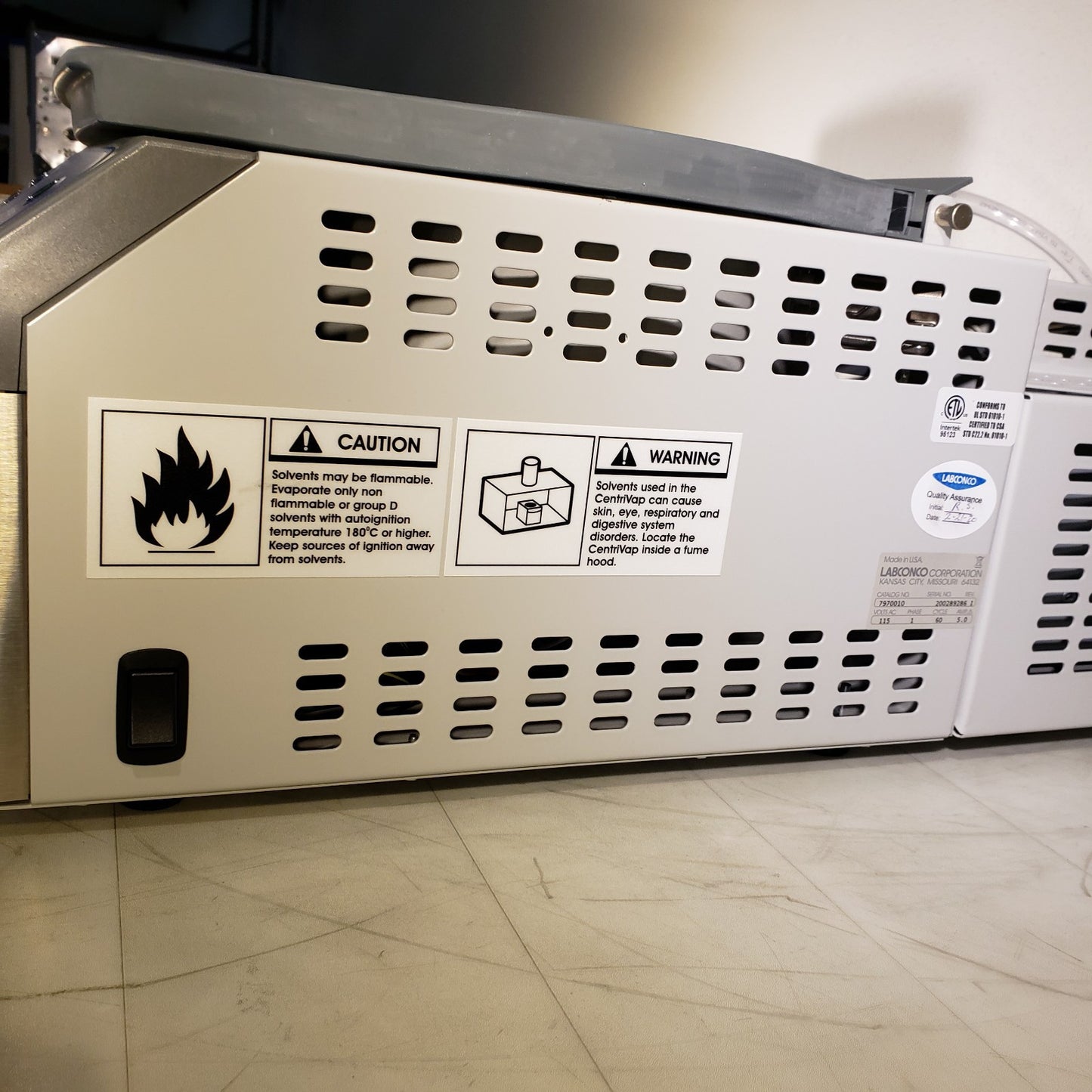 LABCONCO 7970010 CentriVap DNA Vacuum Concentrator - Tested Works Well