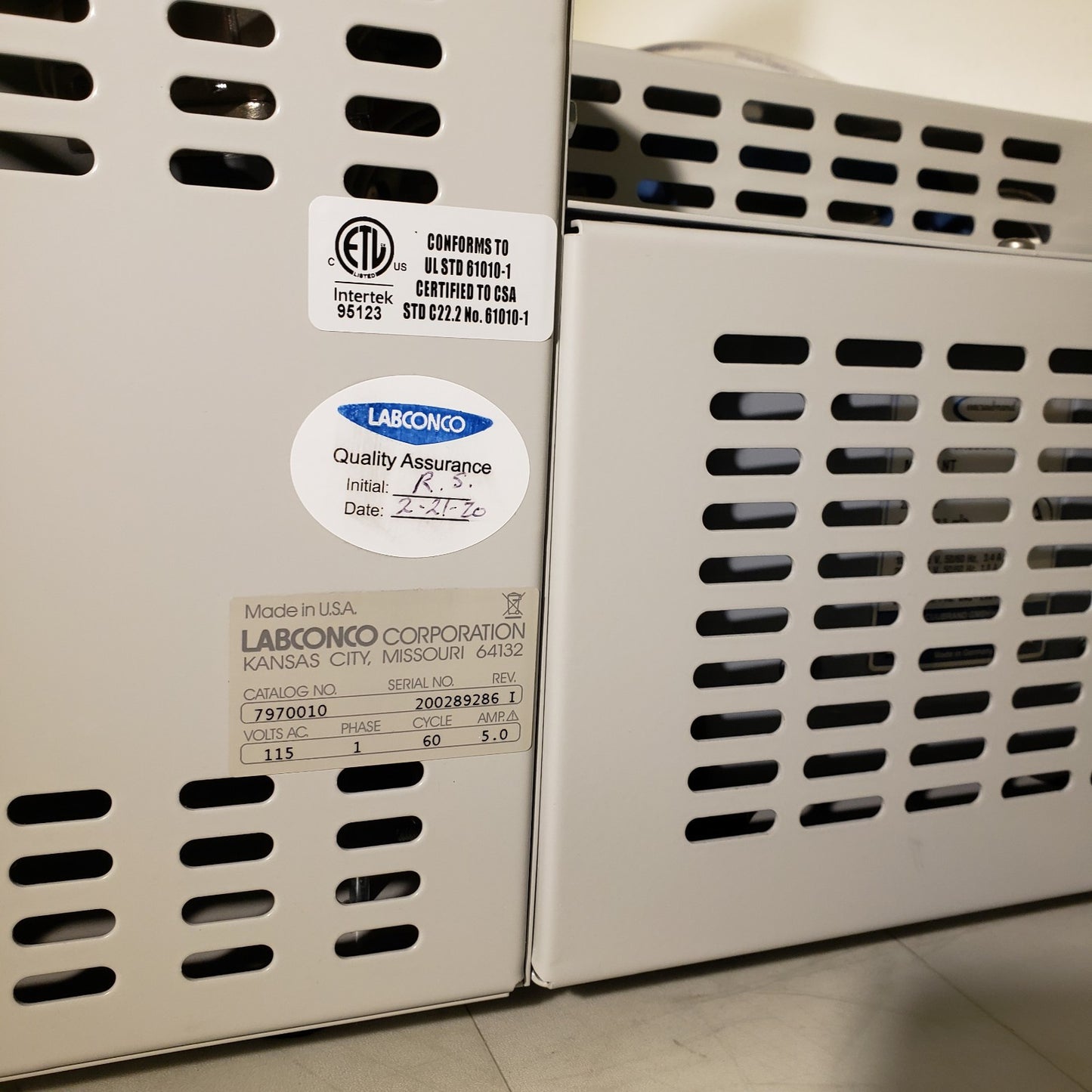 LABCONCO 7970010 CentriVap DNA Vacuum Concentrator - Tested Works Well