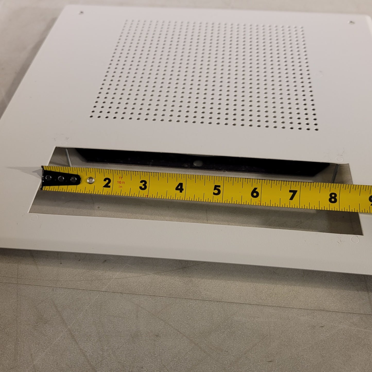 Digital Clock and Intercom Speaker Mounting Plate White 13" X 13"