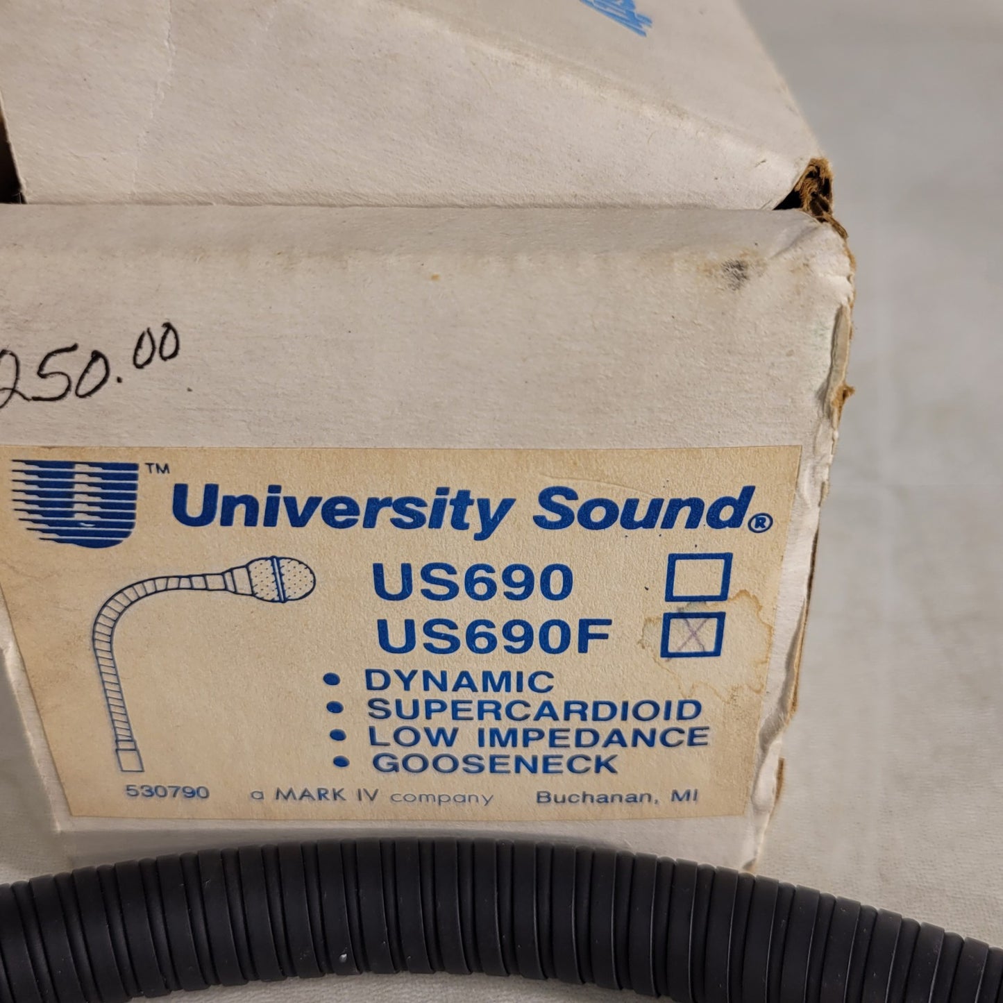 University Sound US690F Neodymium Dynamic Low Impedance Gooseneck Microphone