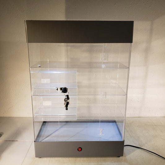 Clear Display Case With Lights Laboratory Keys Included 18x26x9"