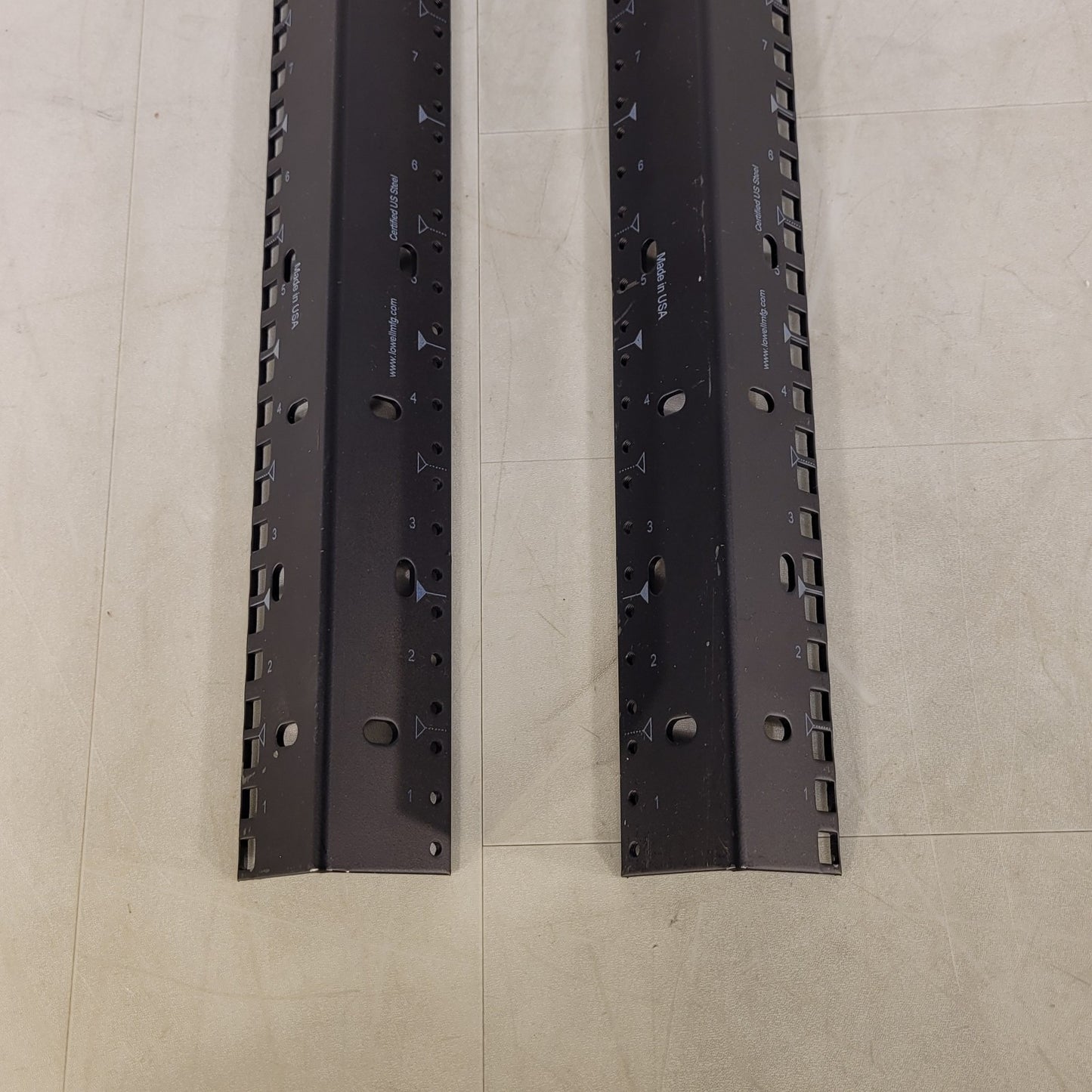 Lowell L212-24 Metal Rack Rails Pair Black Build a Rack Standard 14U