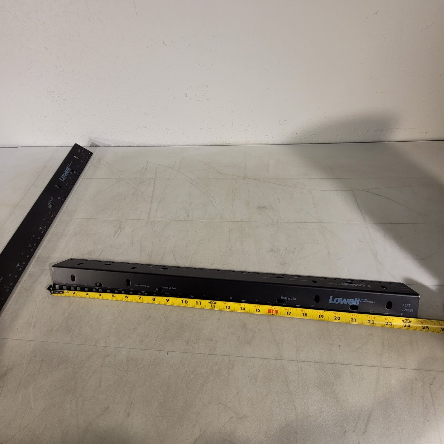 Lowell L212-24 Metal Rack Rails Pair Black Build a Rack Standard 14U