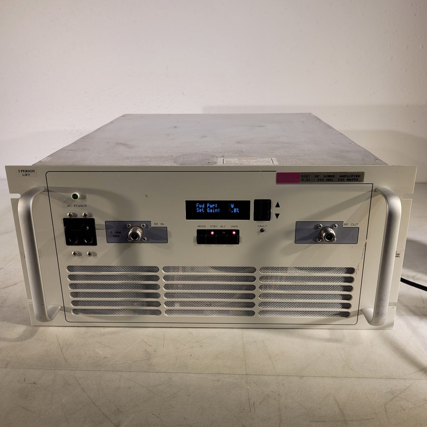 Ophir 5087 FE RF Power Amplifier 0.01-200MHz 250Watt Rack Mount N-type 20 dB