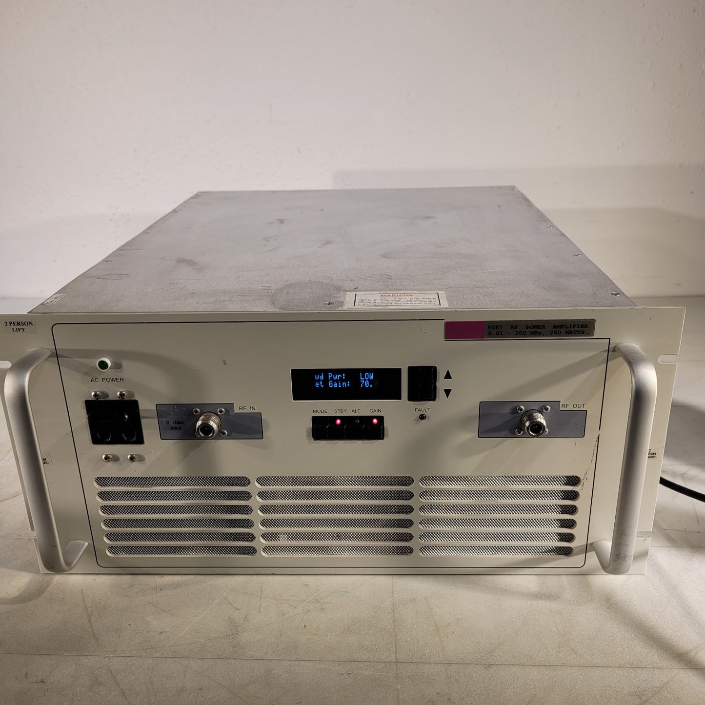 Ophir 5087 FE RF Power Amplifier 0.01-200MHz 250Watt Rack Mount N-type 20 dB