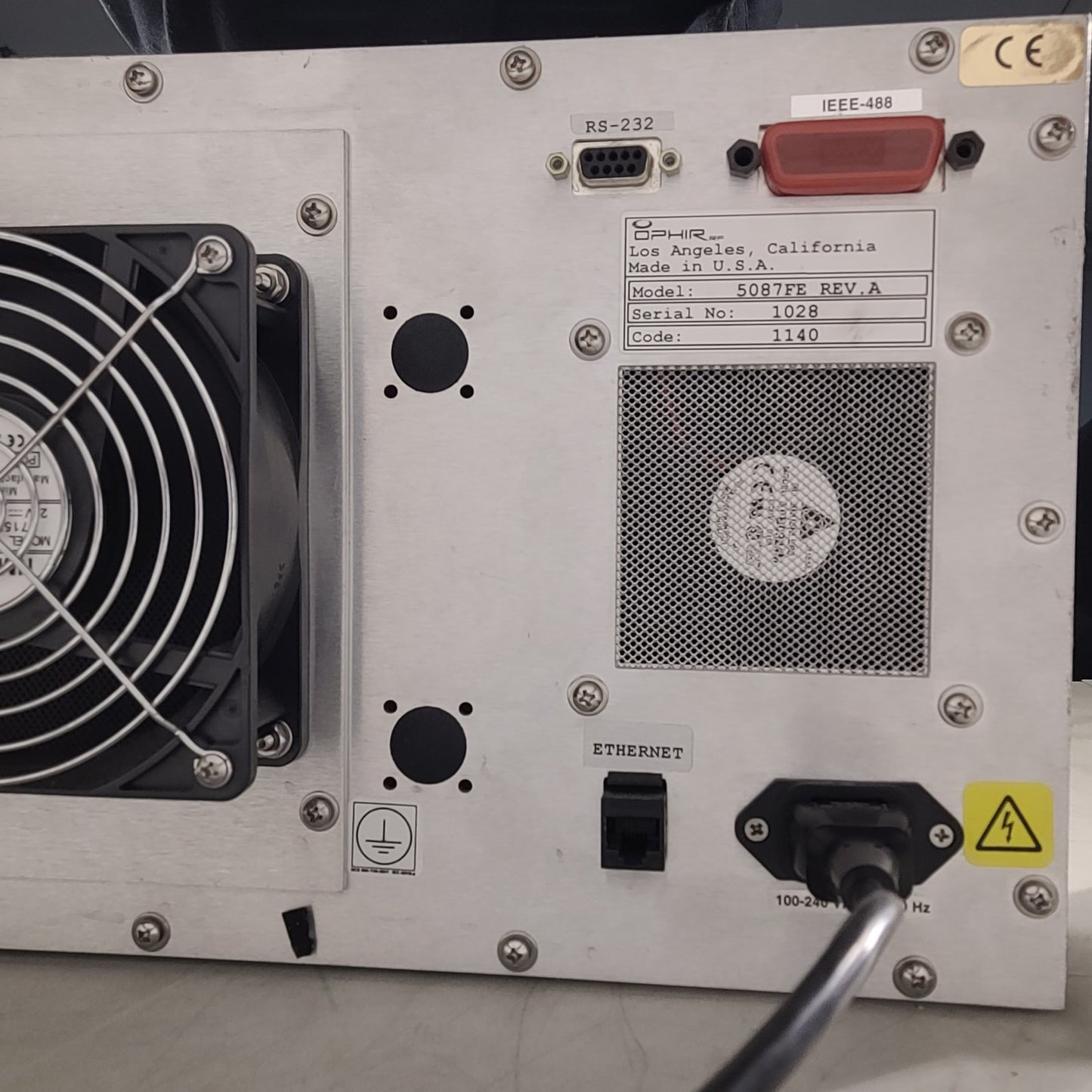 Ophir 5087 FE RF Power Amplifier 0.01-200MHz 250Watt Rack Mount N-type 20 dB