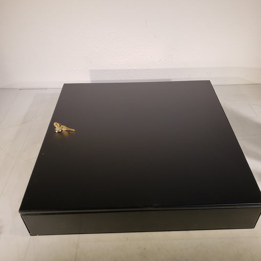 Custom Electronics Metal Storage Box 24" X 24" X 4" Black with 2 Keys