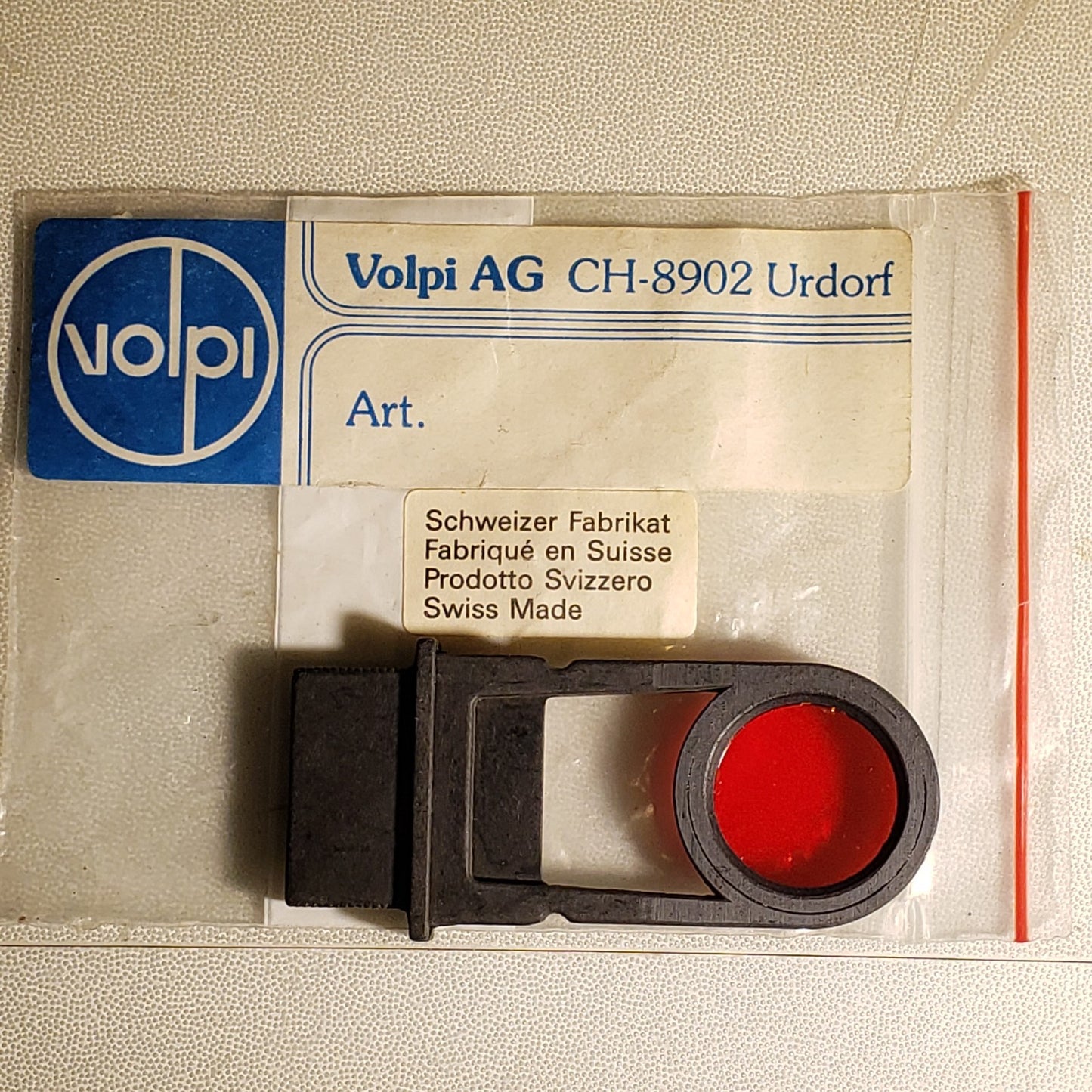 Volpi CH-8902 Red Filter Slide Optics For Intralux Illuminator Microscopes