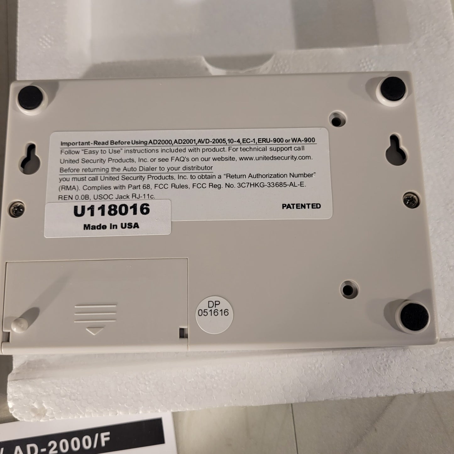 USP AD-2000 Automatic Voice Pager Dialer With Verification 74961704317 Security