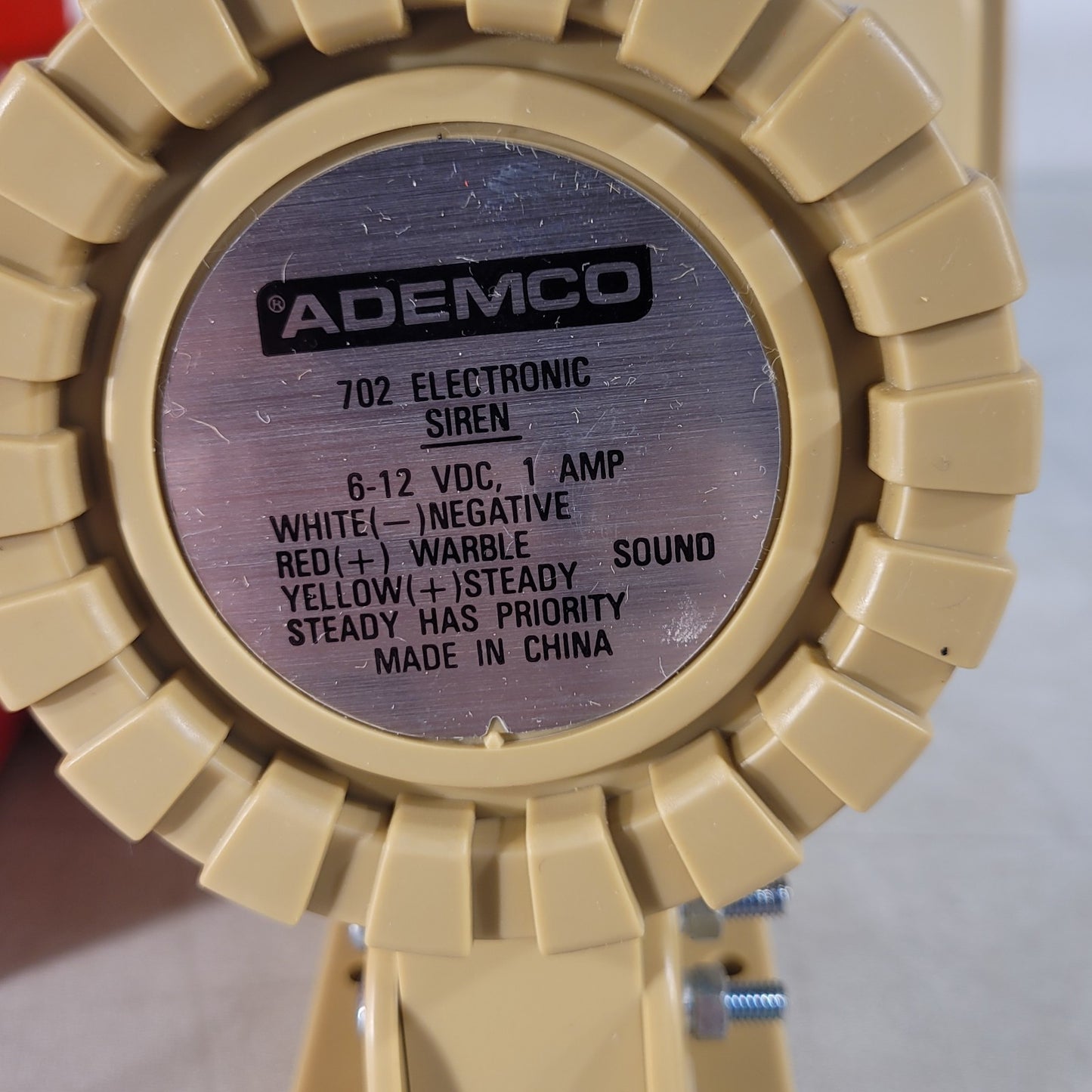 Ademco 702 Two Tone Electronic Siren 5" × 8" Tan Speaker Siren