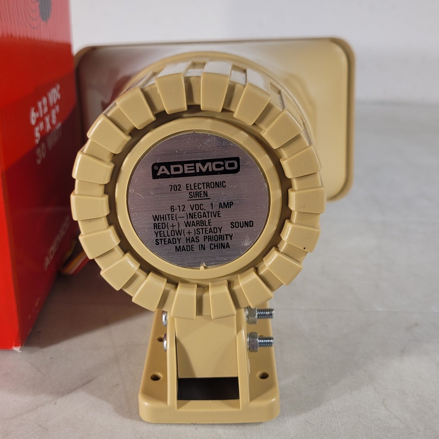 Ademco 702 Two Tone Electronic Siren 5" × 8" Tan Speaker Siren