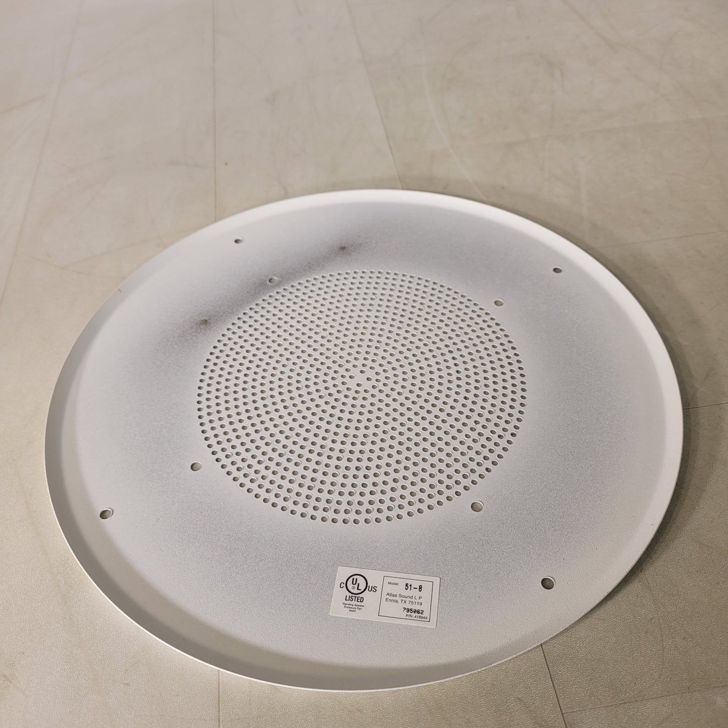 Atlas Sound 51-8 General Purpose 8" Baffle White Speaker Cover