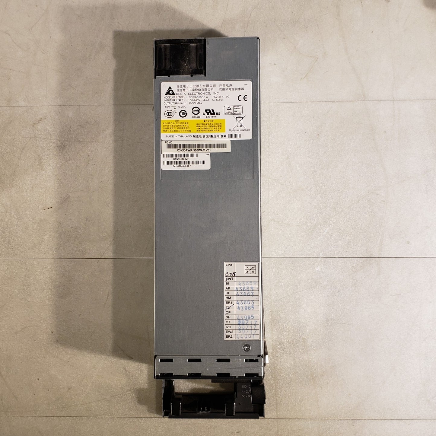 Delta Electronics EDPS-350CB Switching Power Supply C3KX-PWR-350WAC