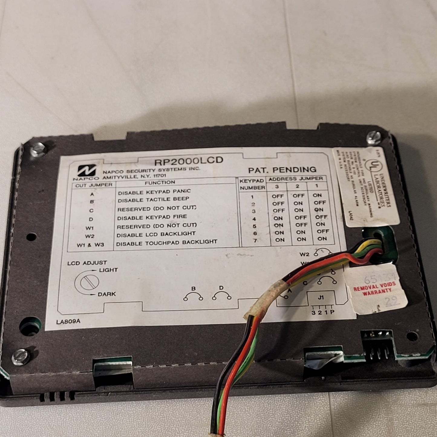 Napco Magnum Alert RP2000LCD GRNT Computerized Security System Grey Keypad