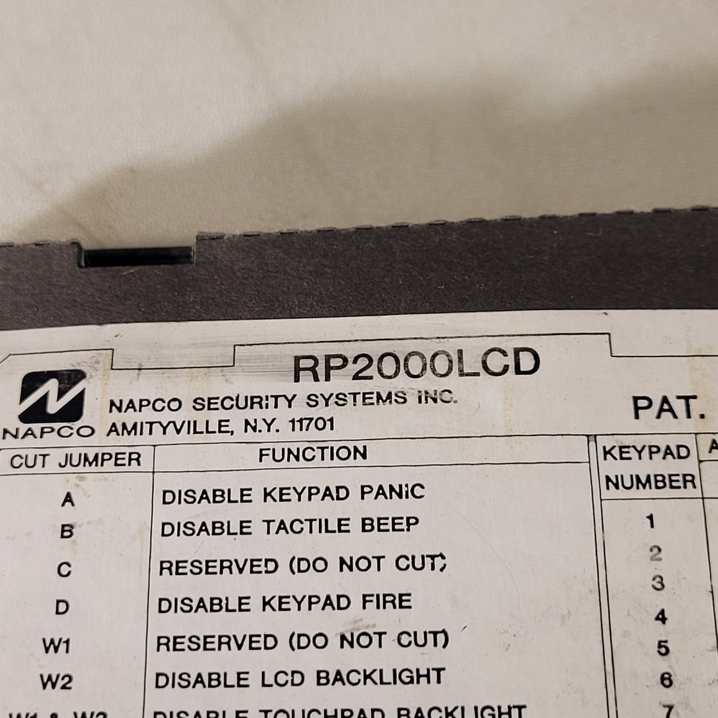 Napco Magnum Alert RP2000LCD GRNT Computerized Security System Grey Keypad