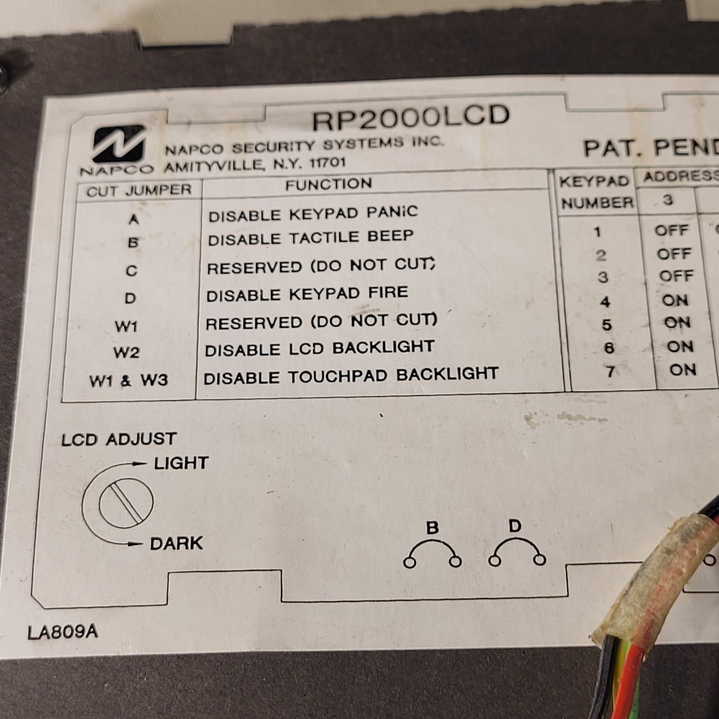 Napco Magnum Alert RP2000LCD GRNT Computerized Security System Grey Keypad