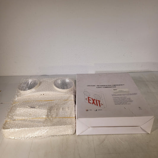 EGI EXEMBTR LED Exit Emergency Light Combo Red Letters 120/277v