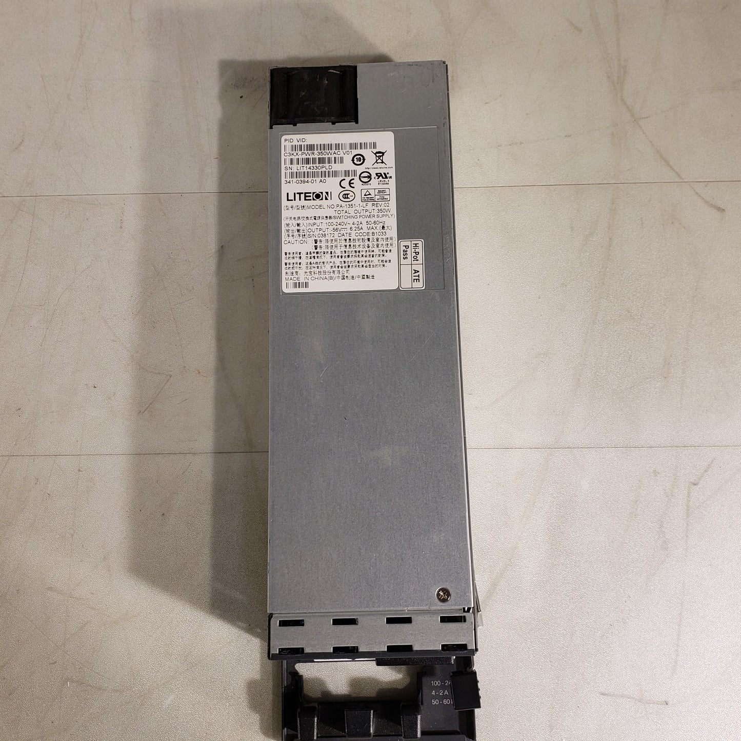 LiteOn PA-1351-1-LF Switching Power Supply C3KX-PWR-350WAC