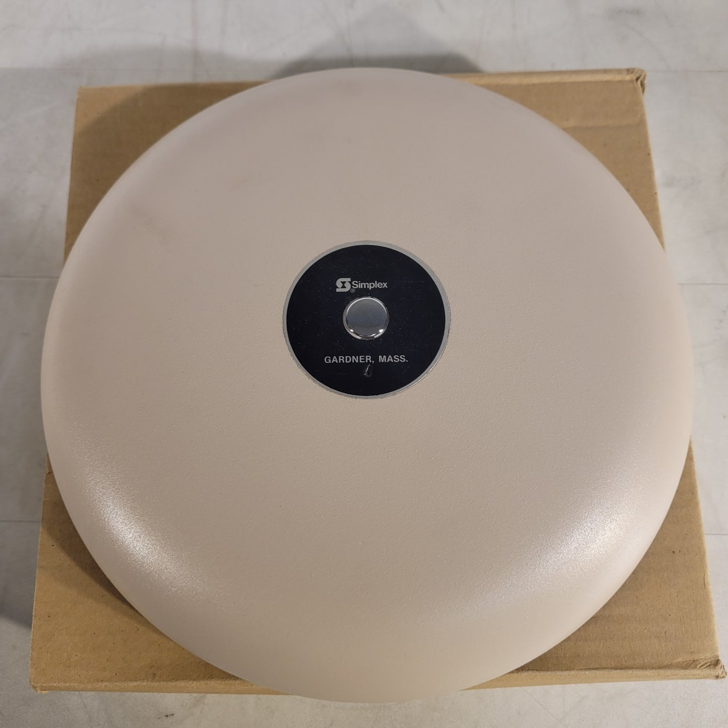 Vintage Simplex 10" Fire Gong Bell Alarm Tan