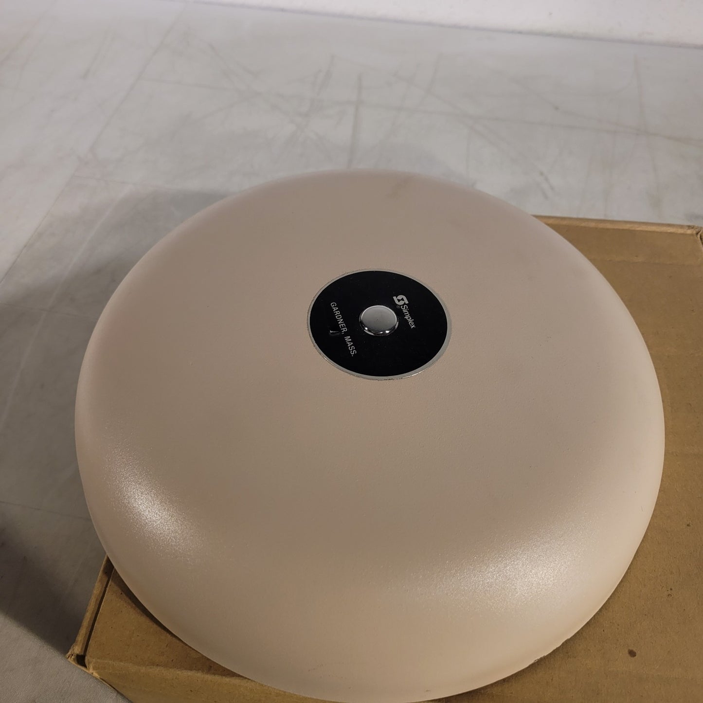 Vintage Simplex 10" Fire Gong Bell Alarm Tan