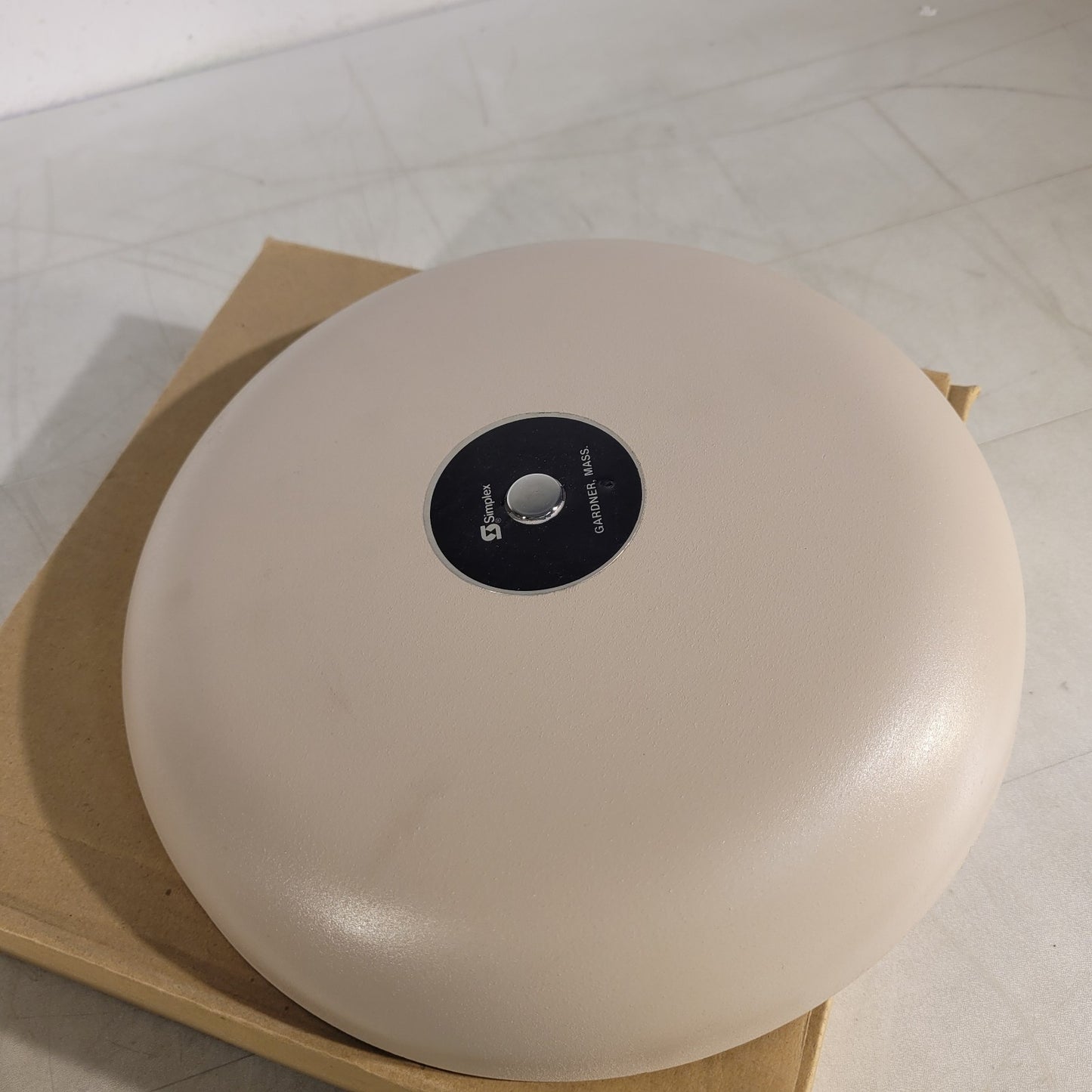 Vintage Simplex 10" Fire Gong Bell Alarm Tan
