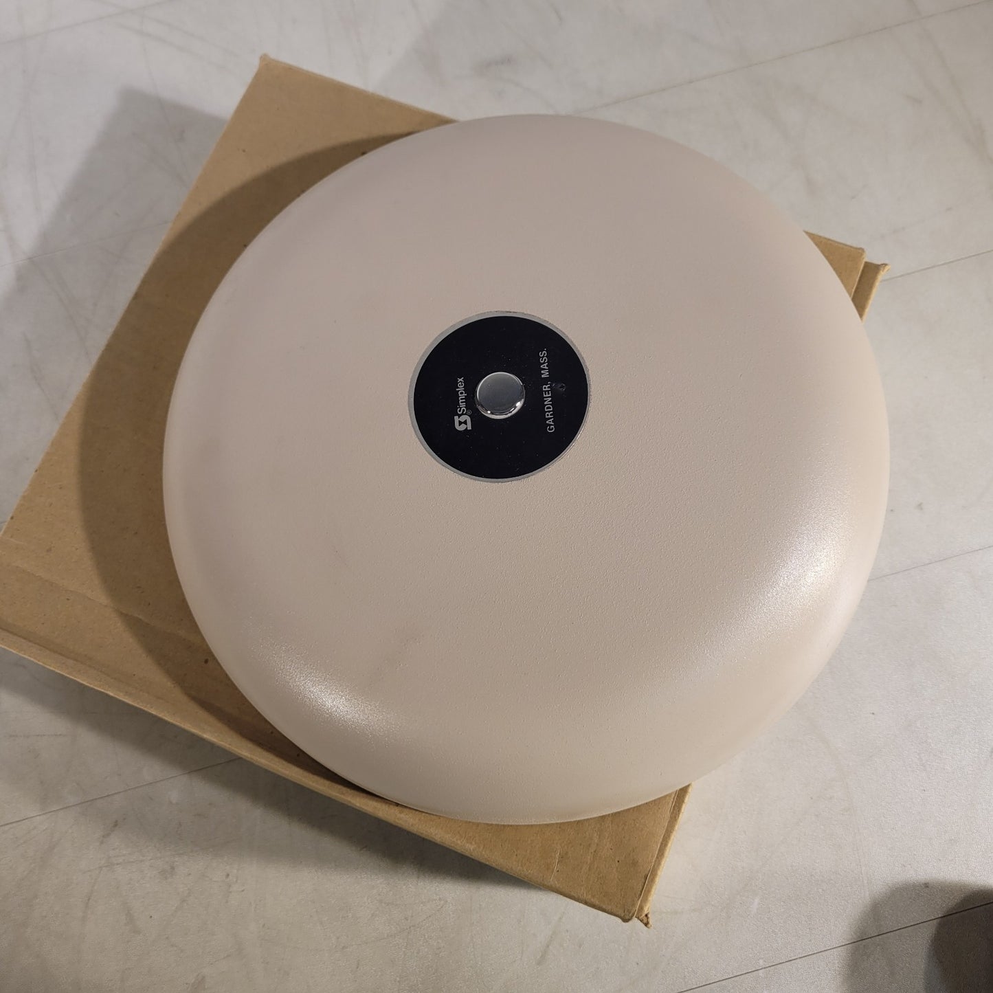 Vintage Simplex 10" Fire Gong Bell Alarm Tan