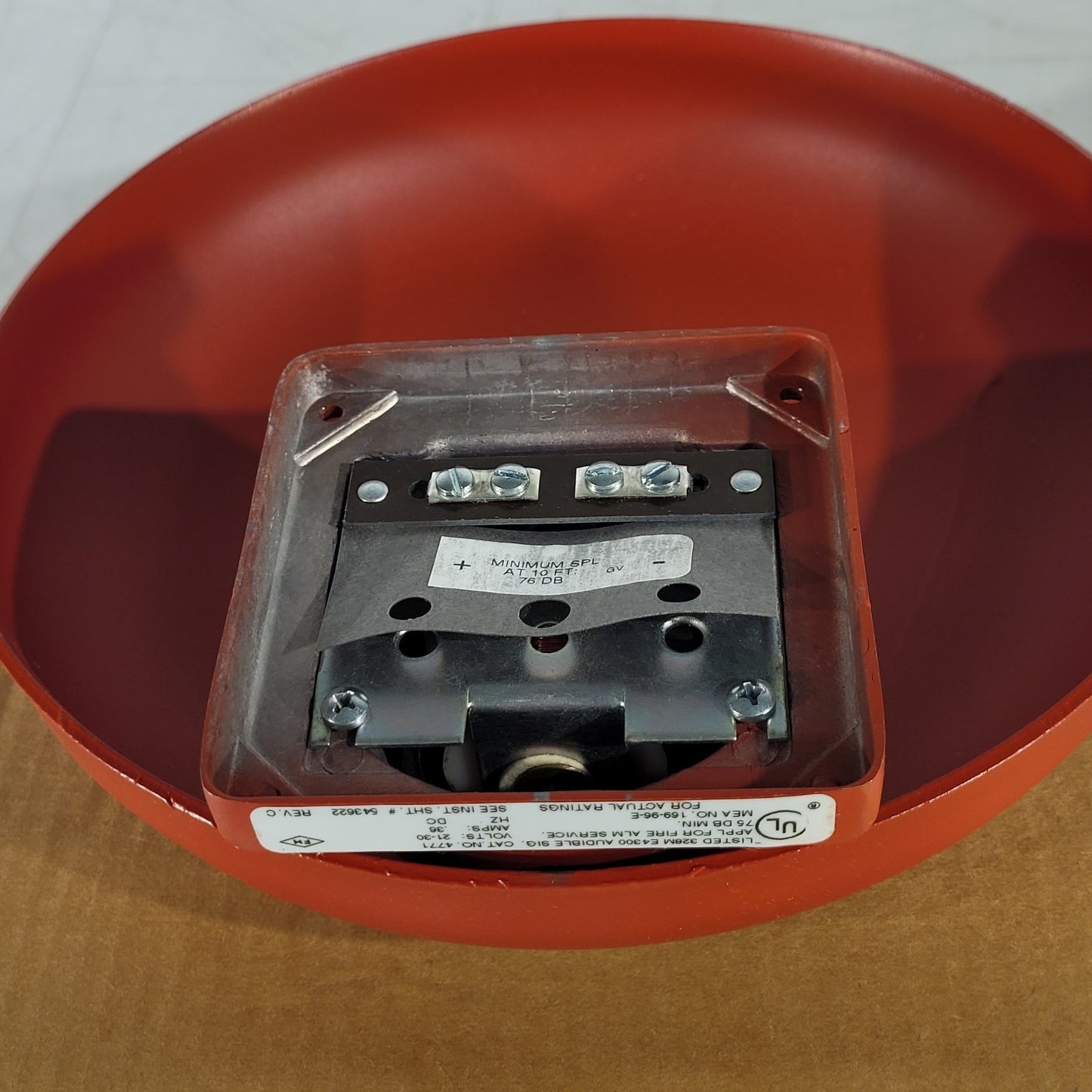 Vintage Faraday 4771B-10-14-24-DC 10" Red Fire Alarm Bell