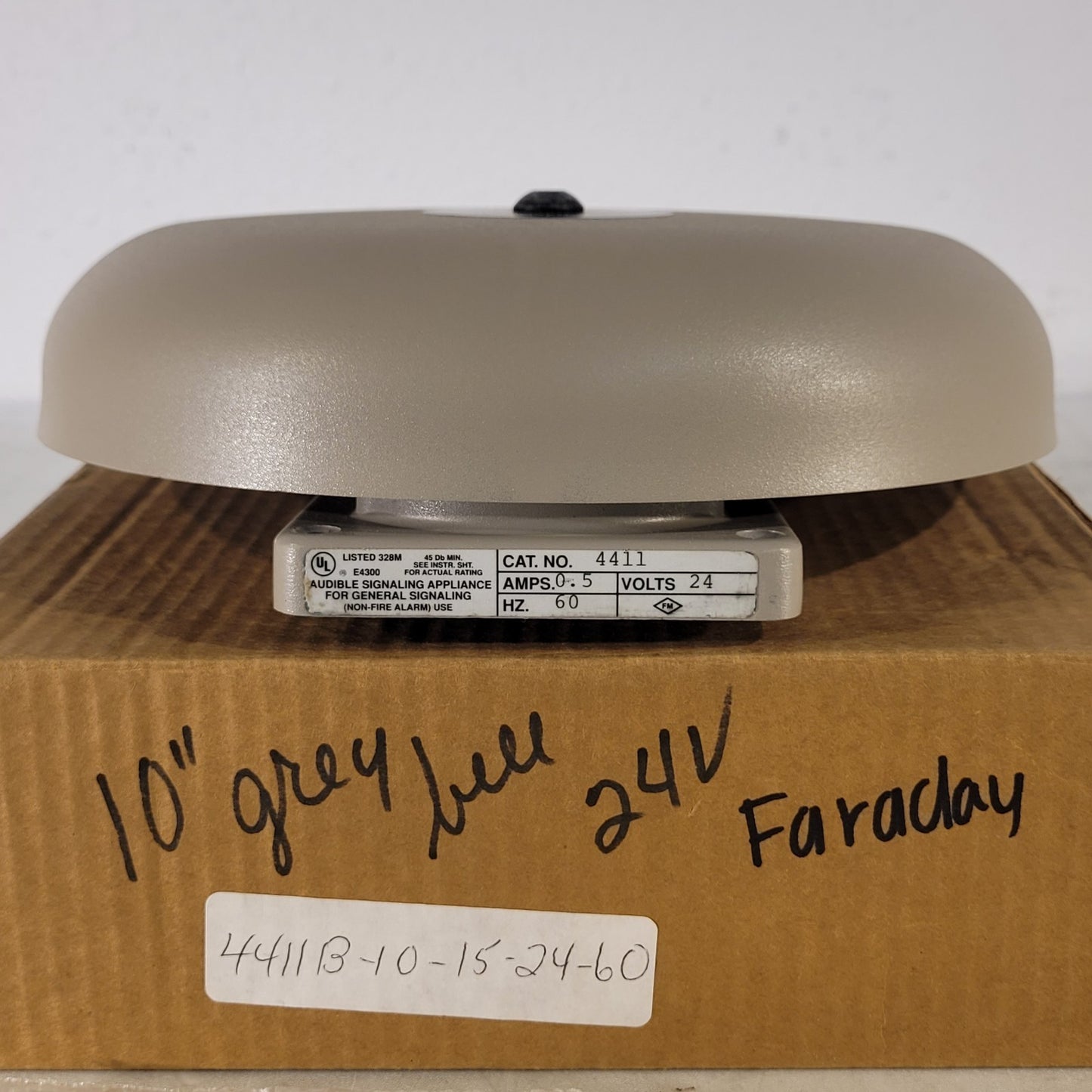 Vintage FOS Faraday 4411B-10-15-24-60 10" Grey Audible Signaling Bell