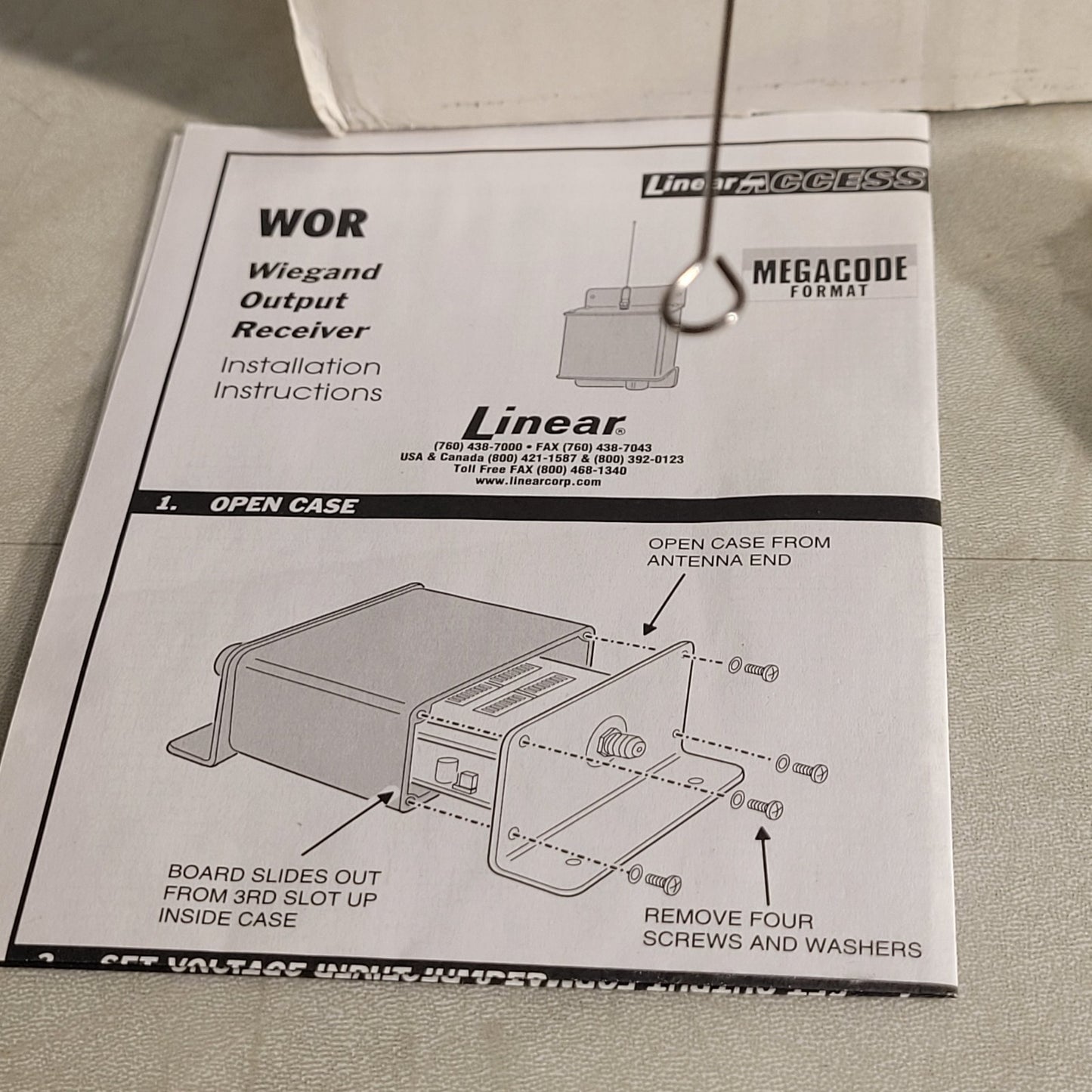 Linear Access WOR Wiegand Output Receiver ACP00727  05291-001
