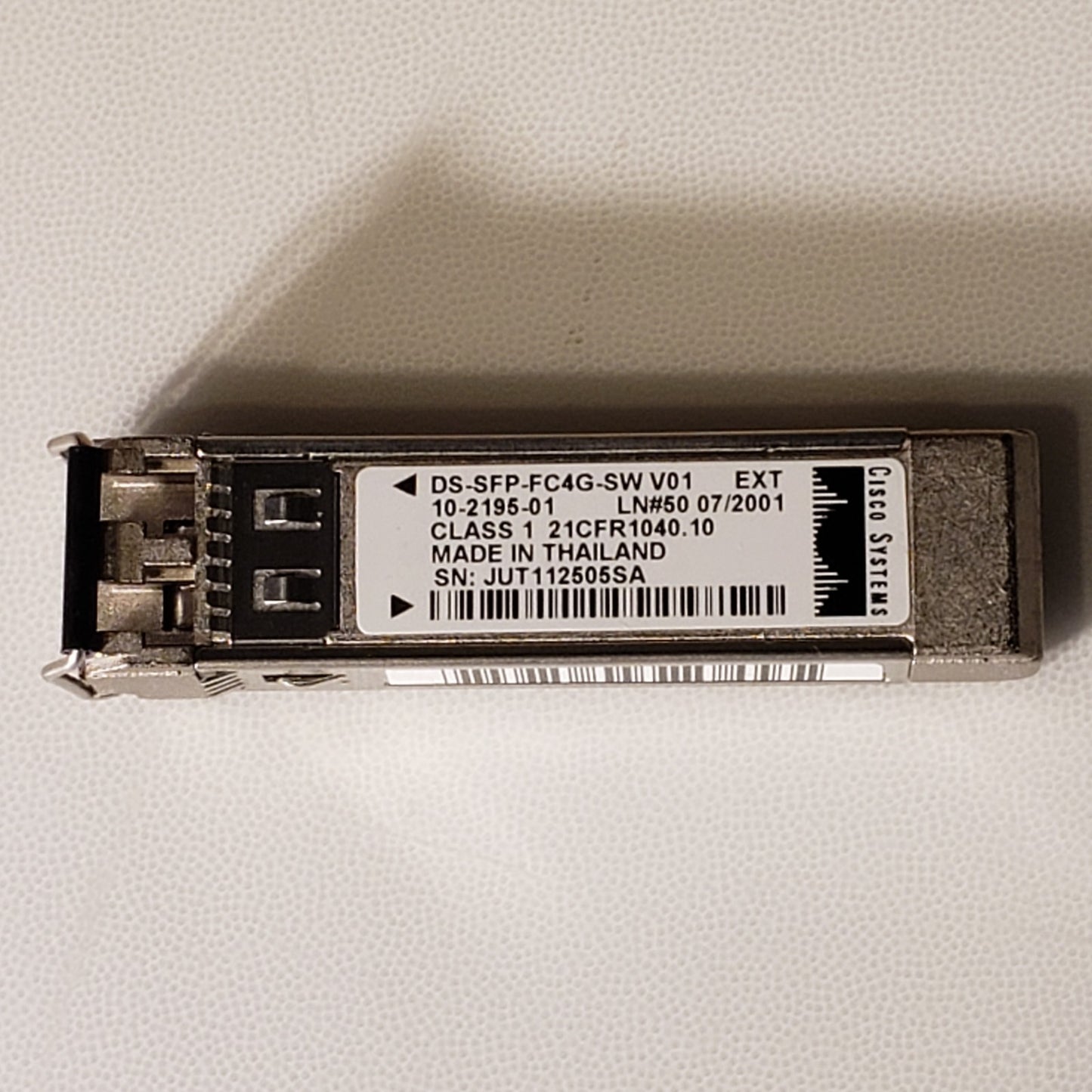 Cisco Systems 10-2195-01 DS-SFP-FC4G-SW V01 Fibre Channel SFP TRACKED SHIPMENT