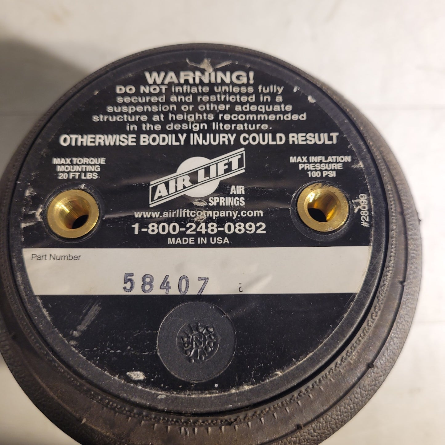 Air Lift 58407 Airbag Single Unit 5810 Pneumatic Suspension