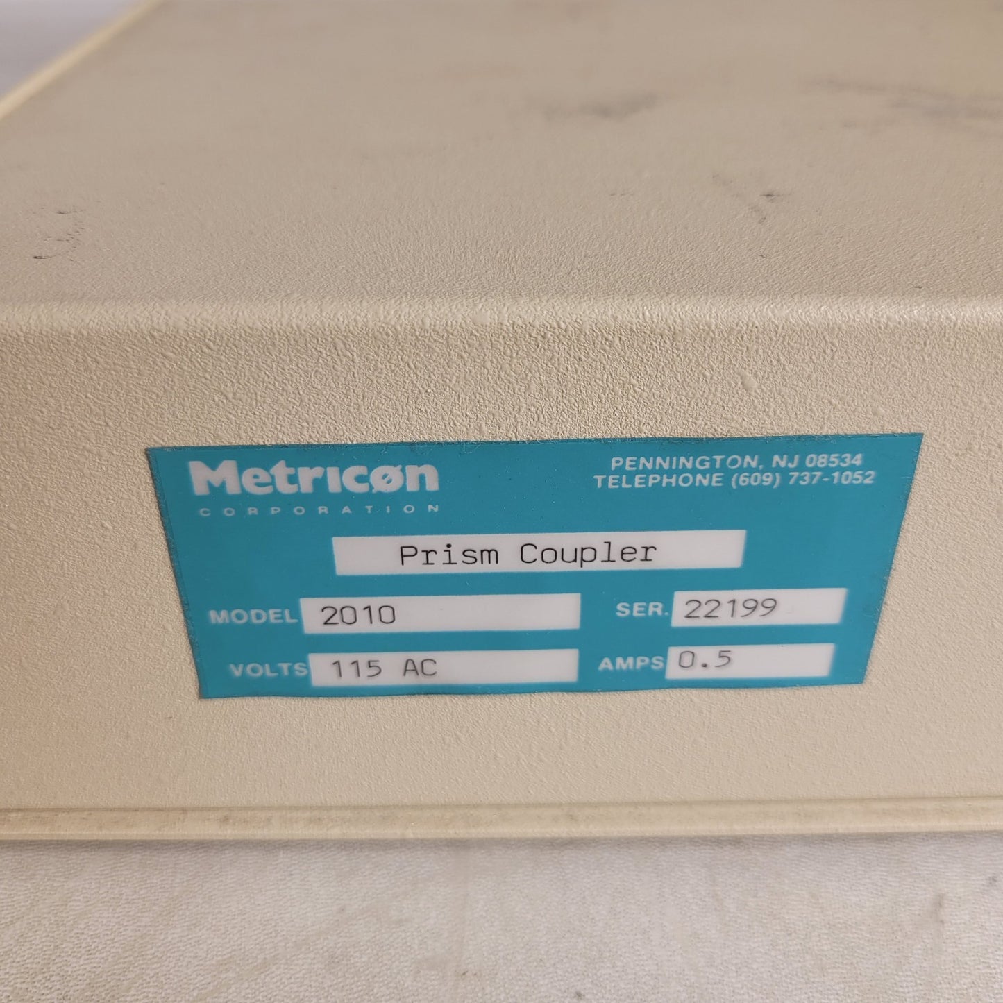 Metricon Prism Coupler 2010 Controllers Milliamperes Gauge Optic Motor Drivers