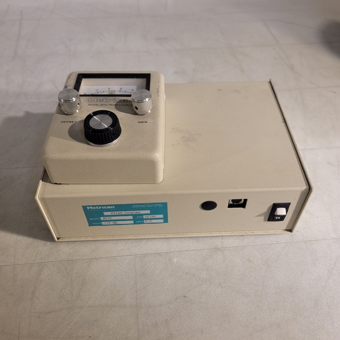 Metricon Prism Coupler 2010 Controllers Milliamperes Gauge Optic Motor Drivers