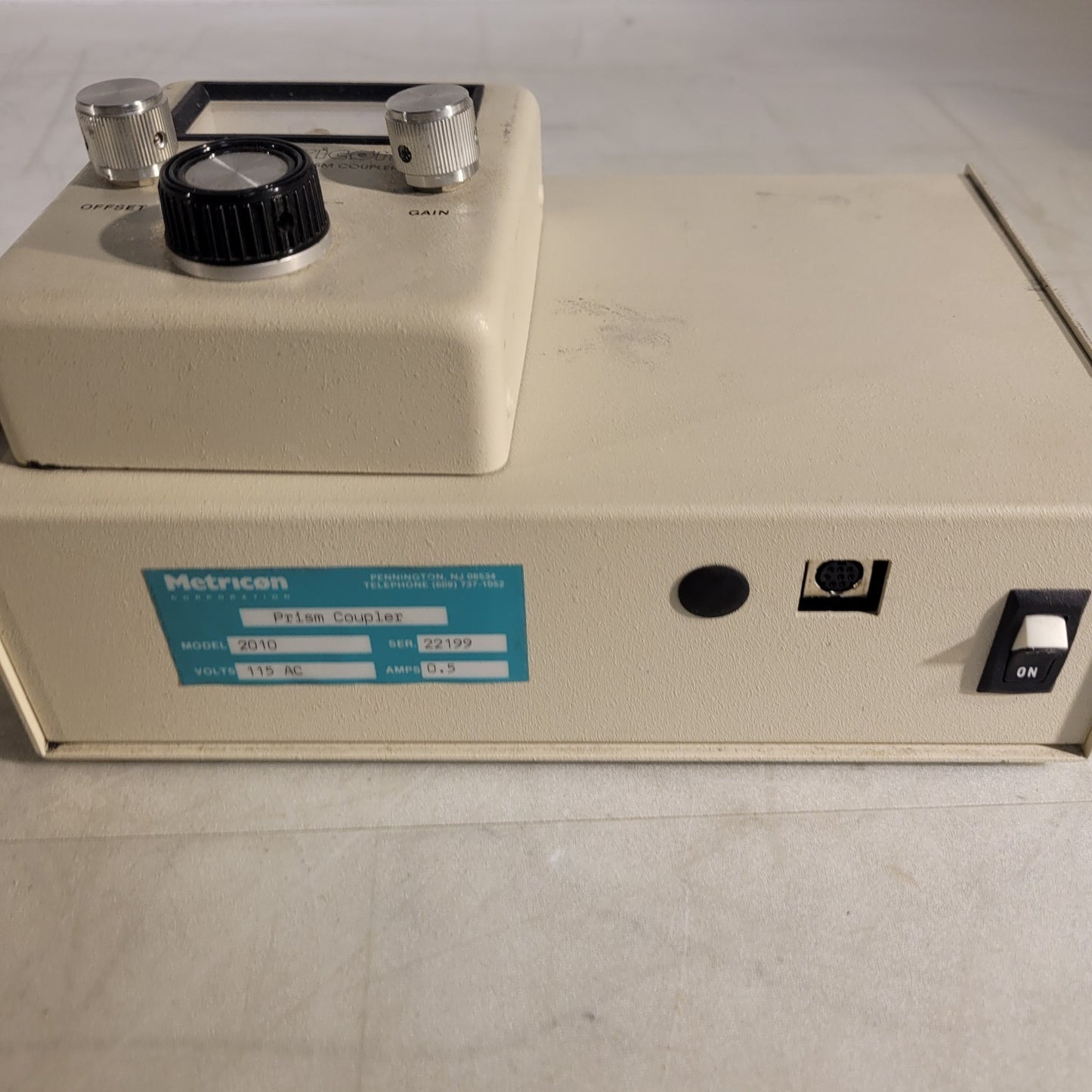 Metricon Prism Coupler 2010 Controllers Milliamperes Gauge Optic Motor Drivers