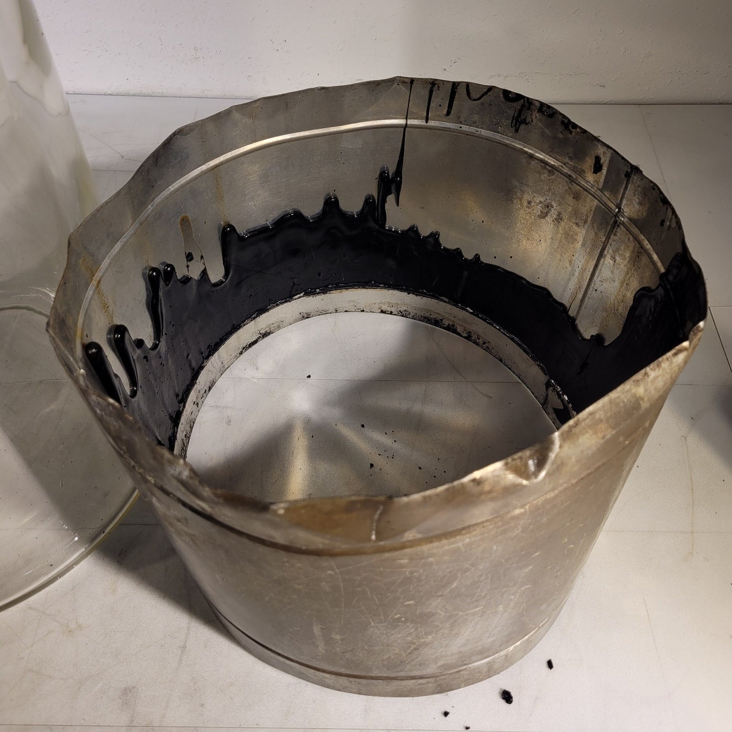 Large Double Walled Glass Dewar Vessel Jar 14L 12"OD 9.75"ID 16.25" Max Depth