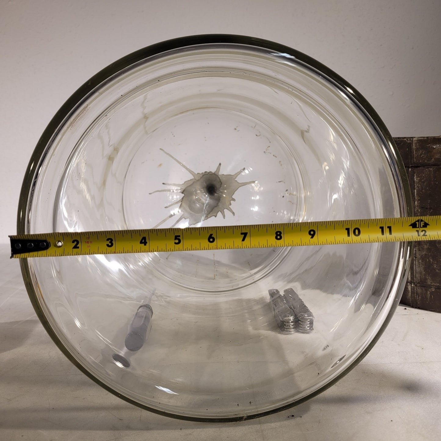 Large Double Walled Glass Dewar Vessel Jar 14L 12"OD 9.75"ID 16.25" Max Depth