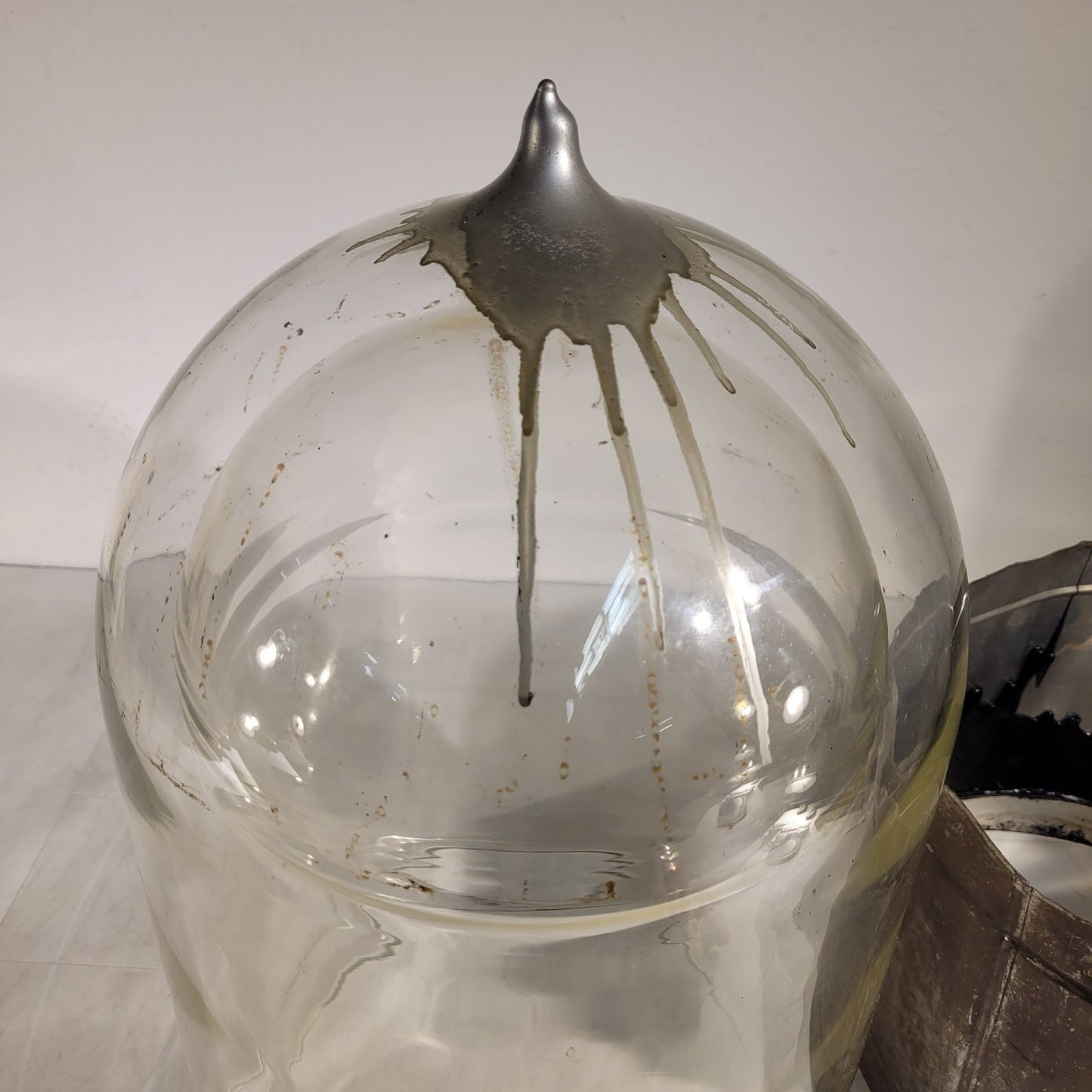 Large Double Walled Glass Dewar Vessel Jar 14L 12"OD 9.75"ID 16.25" Max Depth