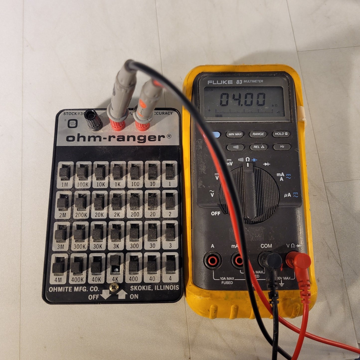 Ohmite Ohm-Ranger Decade Type Resistor 3420 range 1 Ohm - 4 MOhms Tested