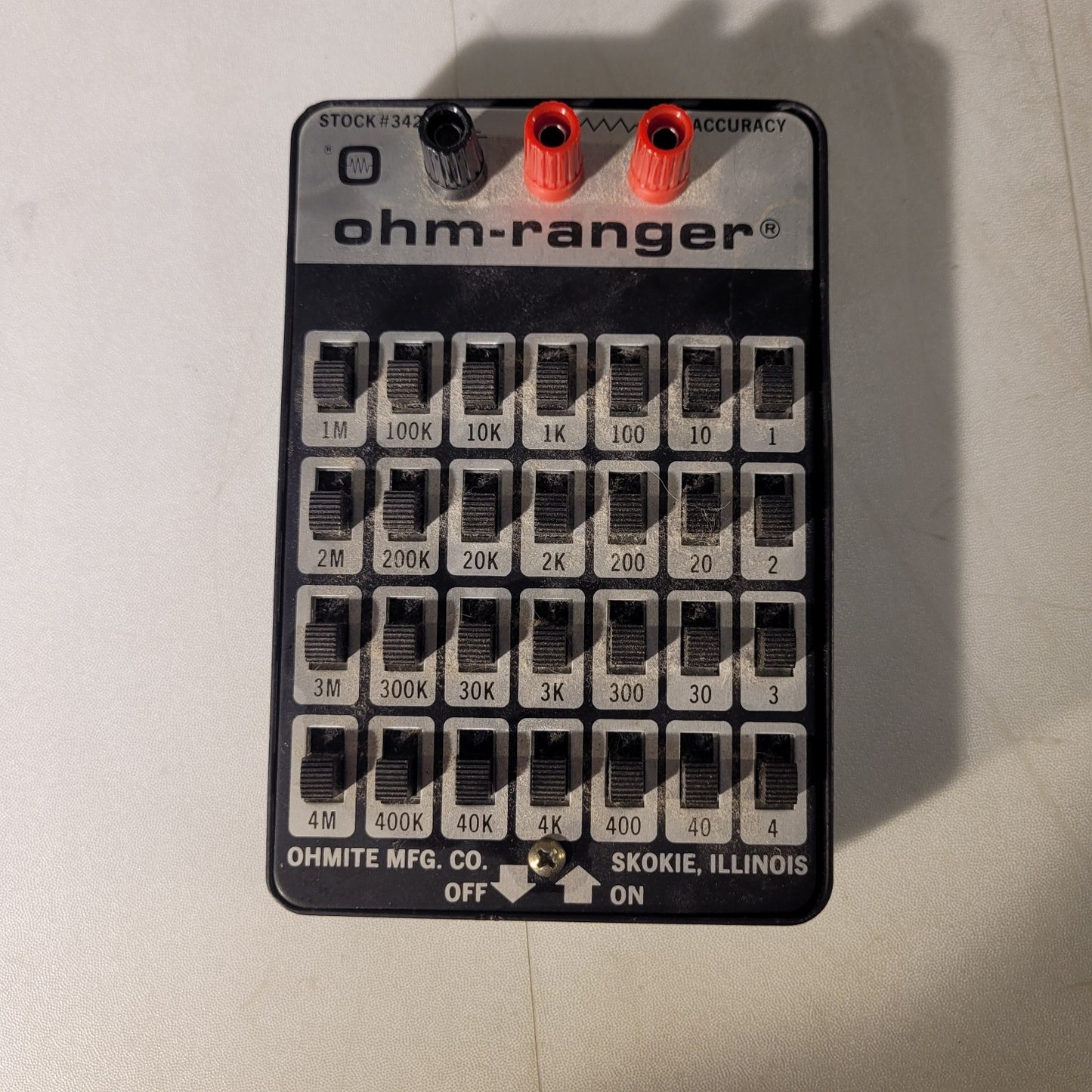 Ohmite Ohm-Ranger Decade Type Resistor 3420 range 1 Ohm - 4 MOhms Tested