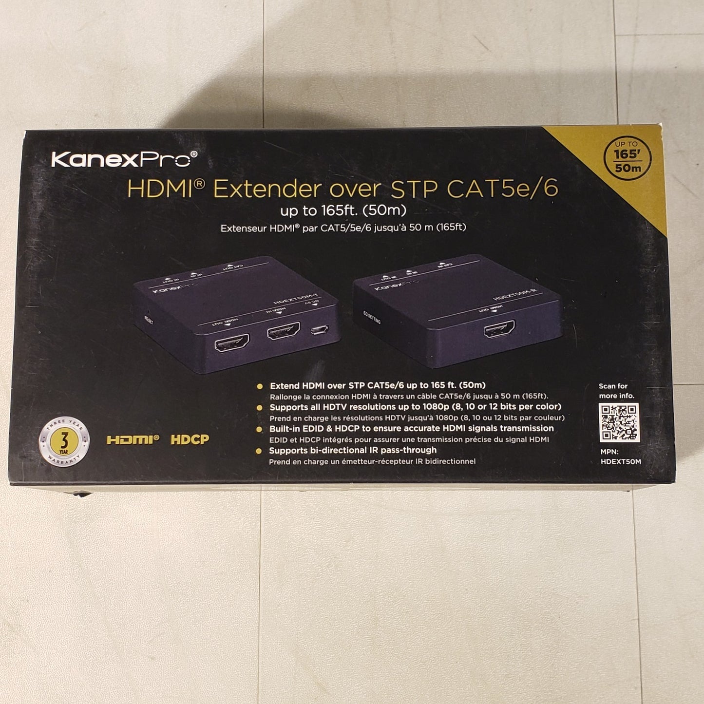 KanexPro HDEXT50M HDMI Extender Ober CAT5e/6 Up To 165FT