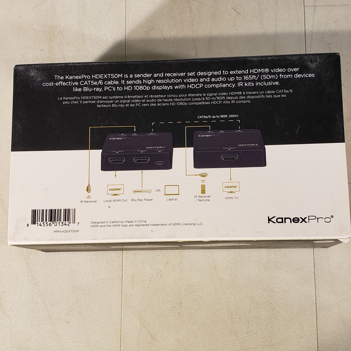 KanexPro HDEXT50M HDMI Extender Ober CAT5e/6 Up To 165FT