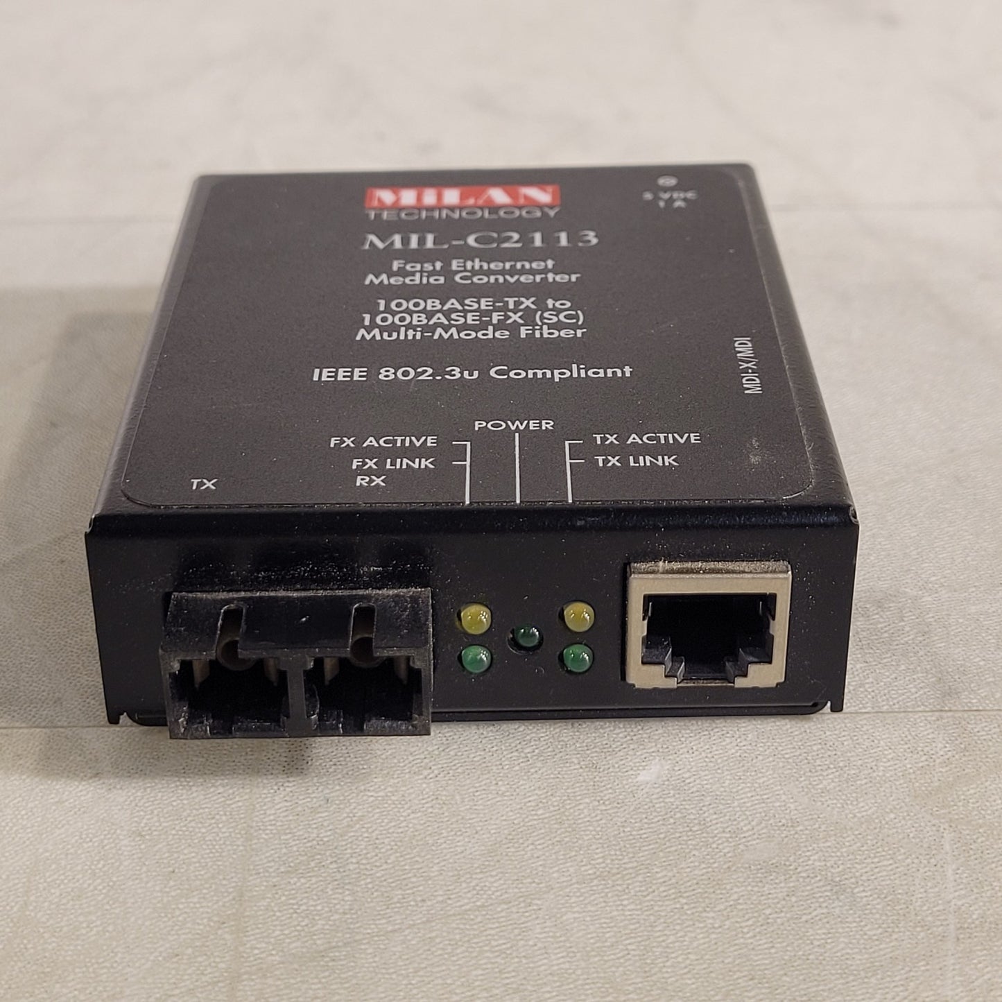 Milan Tech MIL-C2113 Fast Ethernet Media Converter 100Base-TX to 100Base-FX