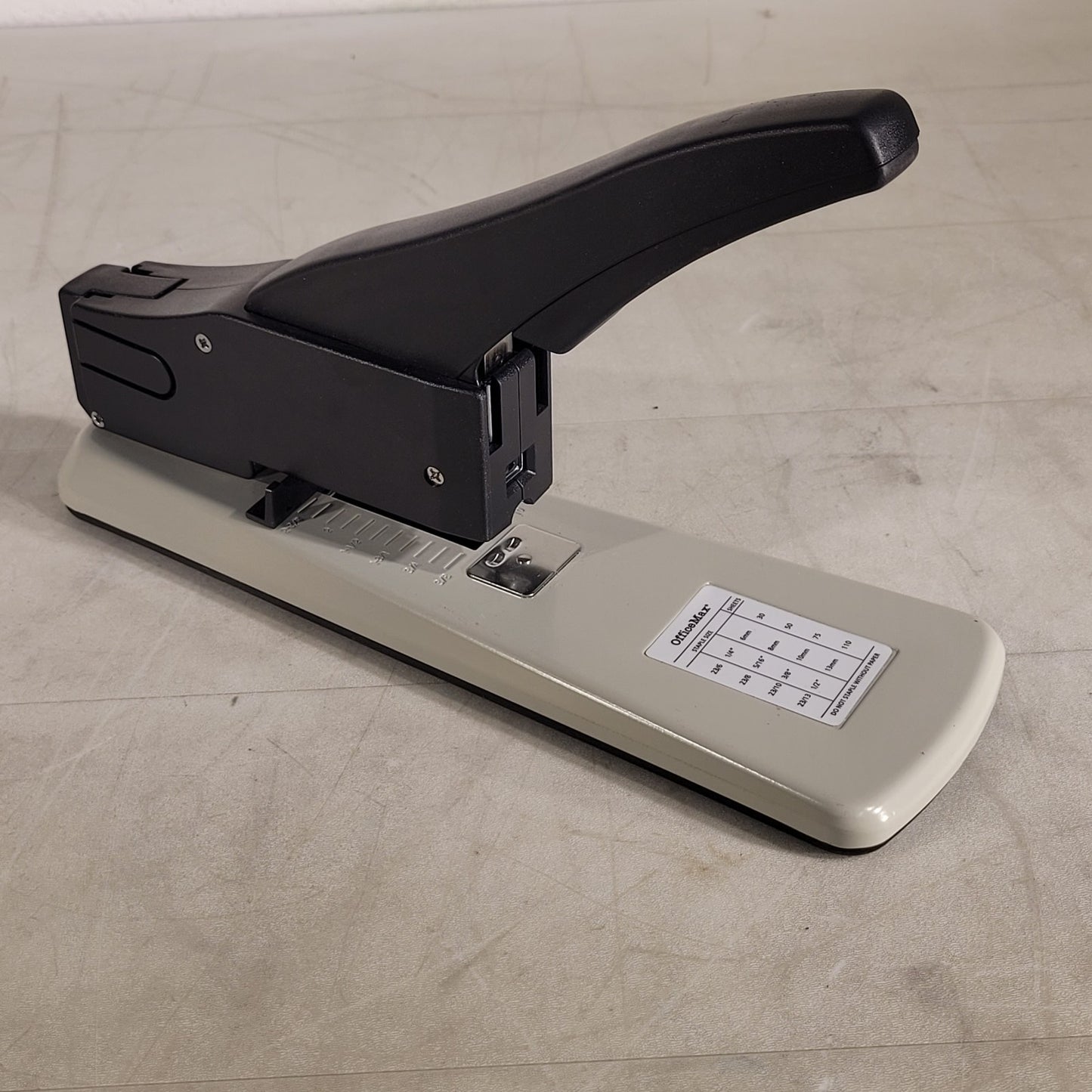 OfficeMax OM01047 Heavy Duty Stapler 7 1/2"H x 2 7/8"W x 12 5/8"D Black
