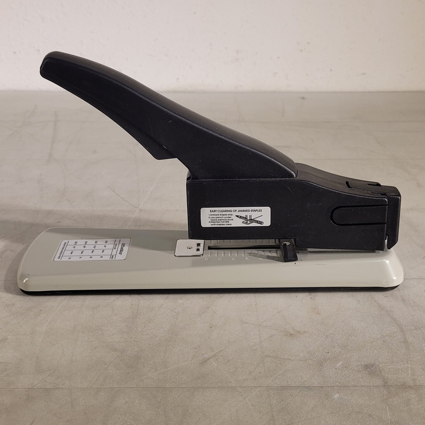 OfficeMax OM01047 Heavy Duty Stapler 7 1/2"H x 2 7/8"W x 12 5/8"D Black