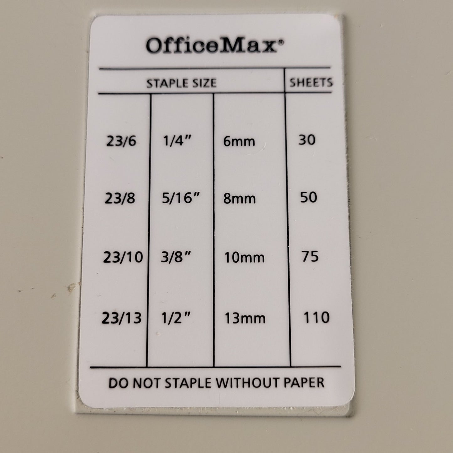 OfficeMax OM01047 Heavy Duty Stapler 7 1/2"H x 2 7/8"W x 12 5/8"D Black
